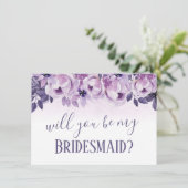 Invitation Serez-vous ma demoiselle d'honneur Aquarelle viole (Debout devant)