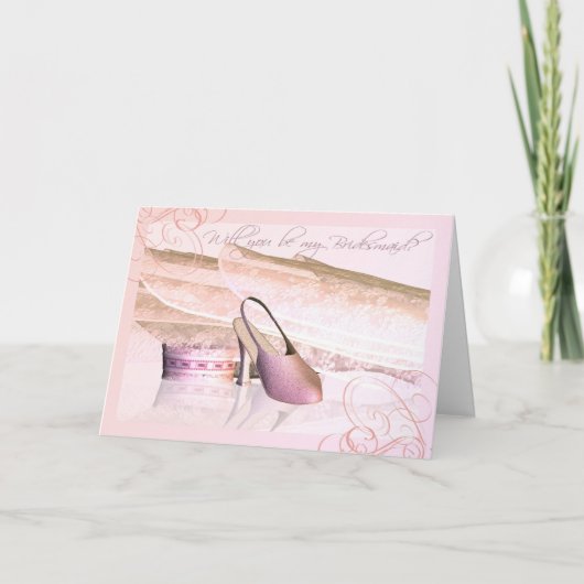 Invitation Serez-vous ma demoiselle d'honneur ? Avec un voile (Devant)