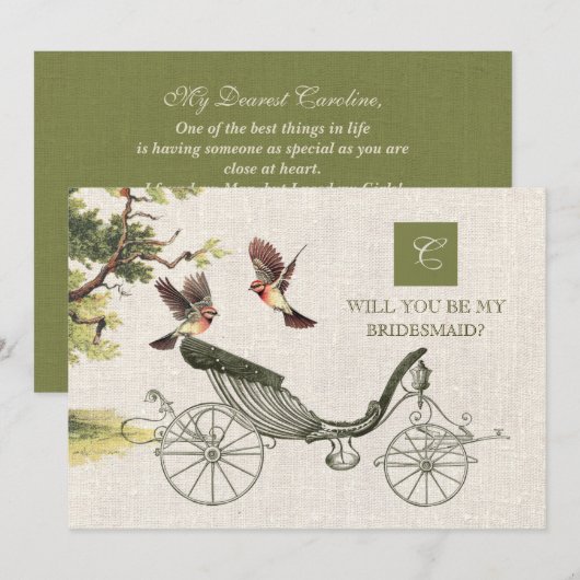 Invitation Serez-vous ma demoiselle d'honneur ? Bourse d'art  (Devant / Derrière)