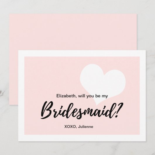 Invitation "Serez-vous ma demoiselle d'honneur ? | Calligraph (Devant / Derrière)