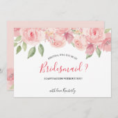 Invitation Serez-vous ma demoiselle d'honneur Corail Rose Pêc (Devant / Derrière)