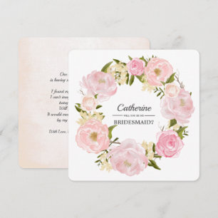 Invitation Serez-vous ma demoiselle d'honneur ? Couronne rose