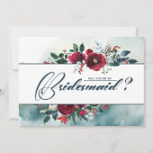 Invitation Serez-vous ma demoiselle d'honneur. Dusty Blue | B (Devant)