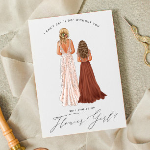 Invitation Serez-vous ma demoiselle d'honneur ? Filles en rob