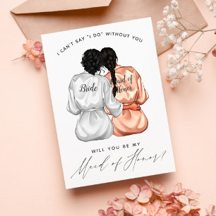 Invitation Serez-vous ma demoiselle d'honneur? Filles en robe