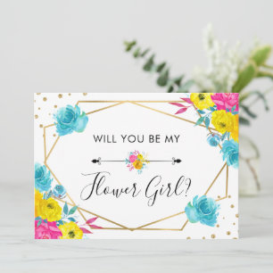 Invitation Serez-vous ma demoiselle d'honneur Fleurs de maria