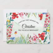 Invitation Serez-vous ma demoiselle d'honneur ? Fleurs sauvag (Devant)