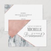 Invitation Serez-vous ma demoiselle d'honneur ? Marbre, Maria (Devant / Derrière)