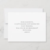 Invitation Serez-vous ma demoiselle d'honneur ? Mariage d'été (Dos)