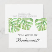 Invitation Serez-vous ma demoiselle d'honneur ? Mariage d'été (Devant / Derrière)