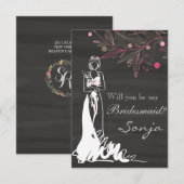 Invitation Serez-vous ma demoiselle d'honneur - Mariée et Fle (Devant / Derrière)