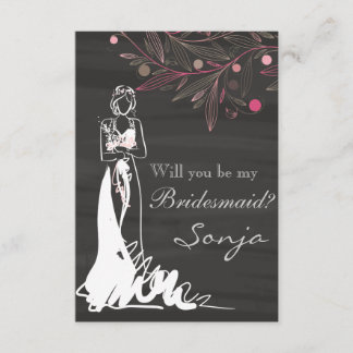 Invitation Serez-vous ma demoiselle d'honneur - Mariée et Fle