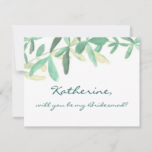 Invitation Serez-vous ma demoiselle d'honneur Moderne Botaniq (Devant)