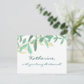 Invitation Serez-vous ma demoiselle d'honneur Moderne Botaniq (Debout devant)