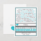 Invitation Serez-vous ma demoiselle d'honneur ? NIÈCE (Devant / Derrière)