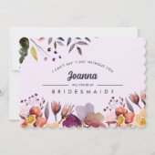 Invitation Serez-vous ma demoiselle d'honneur ? Plum aux fleu (Devant)