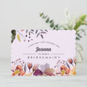 Invitation Serez-vous ma demoiselle d'honneur ? Plum aux fleu (Debout devant)