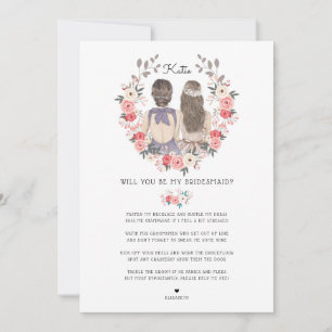 Invitation Serez-vous ma demoiselle d'honneur Proposition