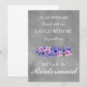 Invitation Serez-vous ma demoiselle d'honneur ? Proposition B (Devant / Derrière)