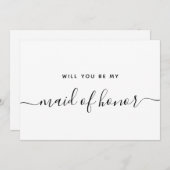 Invitation Serez-Vous Ma Demoiselle D'Honneur Proposition De  (Devant / Derrière)