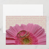 Invitation serez-vous ma demoiselle d'honneur rose gerbera da (Devant / Derrière)