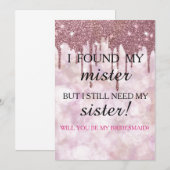 Invitation Serez-vous ma demoiselle d'honneur ? Rose Gold Dri (Devant / Derrière)