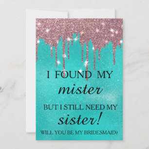 Invitation Serez-vous ma demoiselle d'honneur ? Rose Gold Dri