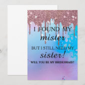 Invitation Serez-vous ma demoiselle d'honneur ? Rose Gold Dri (Devant / Derrière)