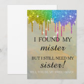 Invitation Serez-vous ma demoiselle d'honneur ? Rose Gold Dri (Devant / Derrière)