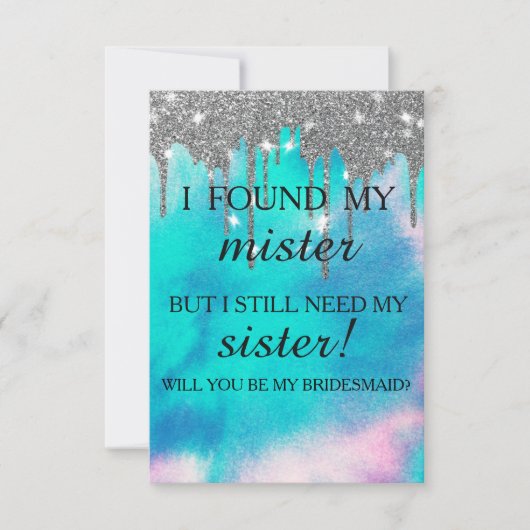 Invitation Serez-vous ma demoiselle d'honneur ? Rose Gold Dri (Devant)