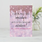 Invitation Serez-vous ma demoiselle d'honneur ? Rose Gold Dri (Debout devant)