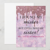 Invitation Serez-vous ma demoiselle d'honneur ? Rose Gold Dri (Devant / Derrière)