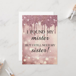 Invitation Serez-vous ma demoiselle d'honneur ? Rose Gold Dri
