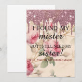 Invitation Serez-vous ma demoiselle d'honneur ? Rose Gold Dri (Devant / Derrière)
