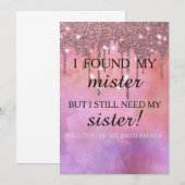 Invitation Serez-vous ma demoiselle d'honneur ? Rose Gold Dri (Devant / Derrière)