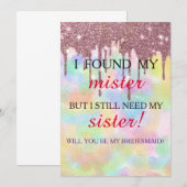 Invitation Serez-vous ma demoiselle d'honneur ? Rose Gold Dri (Devant / Derrière)