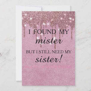 Invitation Serez-vous ma demoiselle d'honneur ? Rose Gold Dri