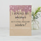 Invitation Serez-vous ma demoiselle d'honneur ? Rose Gold Dri (Debout devant)