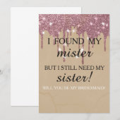 Invitation Serez-vous ma demoiselle d'honneur ? Rose Gold Dri (Devant / Derrière)