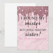 Invitation Serez-vous ma demoiselle d'honneur ? Rose Gold Dri (Devant / Derrière)