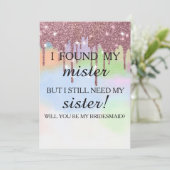 Invitation Serez-vous ma demoiselle d'honneur ? Rose Gold Dri (Debout devant)