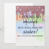 Invitation Serez-vous ma demoiselle d'honneur ? Rose Gold Dri (Devant / Derrière)