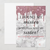 Invitation Serez-vous ma demoiselle d'honneur ? Rose Gold Dri (Devant / Derrière)