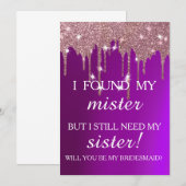 Invitation Serez-vous ma demoiselle d'honneur ? Rose Gold Dri (Devant / Derrière)