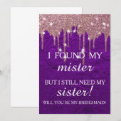 Invitation Serez-vous ma demoiselle d'honneur ? Rose Gold Dri (Devant / Derrière)