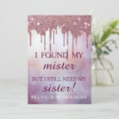 Invitation Serez-vous ma demoiselle d'honneur ? Rose Gold Dri (Debout devant)