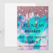 Invitation Serez-vous ma demoiselle d'honneur ? Rose Gold Dri (Devant / Derrière)