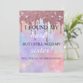 Invitation Serez-vous ma demoiselle d'honneur ? Rose Gold Dri (Debout devant)