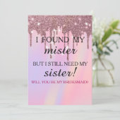 Invitation Serez-vous ma demoiselle d'honneur ? Rose Gold Dri (Debout devant)