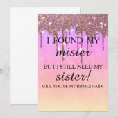 Invitation Serez-vous ma demoiselle d'honneur ? Rose Gold Dri (Devant / Derrière)